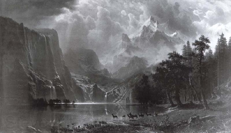 Albert Bierstadt Between the mountains of the Sierra Nevada in Californie Norge oil painting art